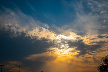 sunset over the city