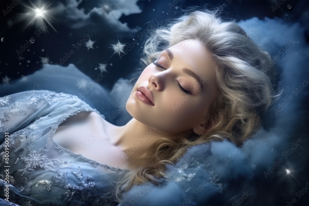 Poster Sleeping beauty in winter wonderland