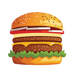 hamburger isolated ,Fast Foods, Cheeseburger
