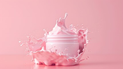 Cosmetic package background for product sales advertising from the concept of facial creams and serums.