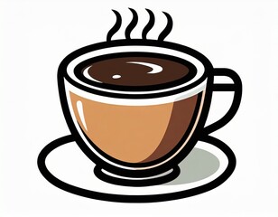 Obraz premium cup of coffee icon, vector image on white background