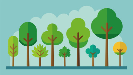 Obraz premium A group of trees of varying heights showcasing the diversity and potential for growth in a diversified investment portfolio.