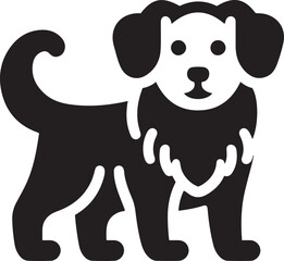Black silhouette of a dog vector illustration for dog day.