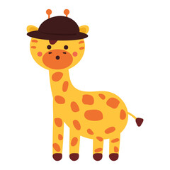 hand drawing cartoon giraffe. cute animal doodle