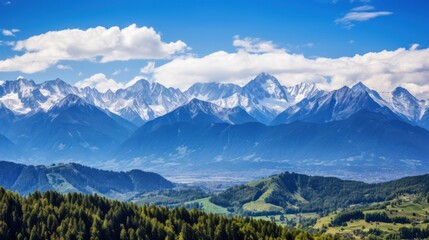 Majestic Mountain Landscape with Forested Hills