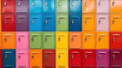 Colorful lockers in a school or office setting