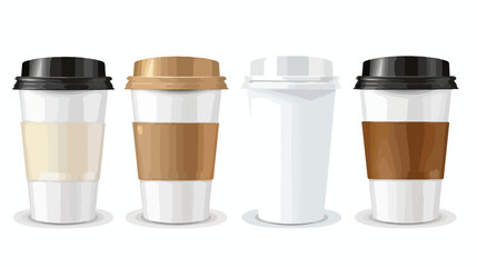 Takeaway cups for coffee on white background Vector