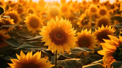 Fototapeta premium Vibrant Sunflower Field
