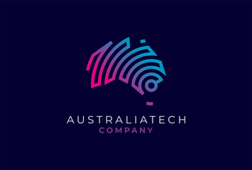 Australia Logo, Australia logo with technology style, usable for technology and company logos