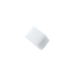 One refined sugar cube isolated on white