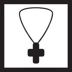 necklace cross, pictogram