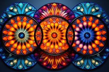 Vibrant Stained Glass Mandala Pattern