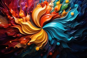 Vibrant Fluid Art Explosion