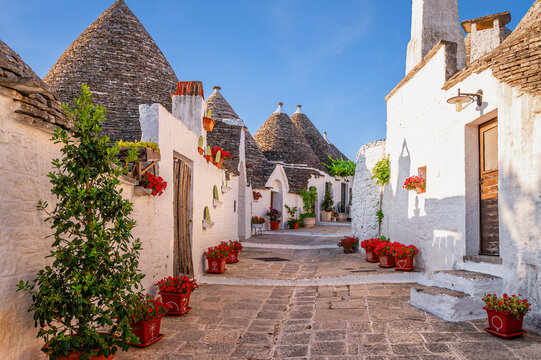 view of Alberobello, Puglia, Italy