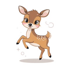 A cute and charming illustration of a deer, designed on a t-shirt