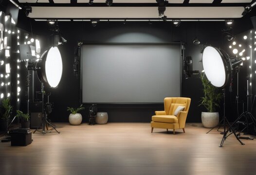 3d Illustration Studio Interior Tv