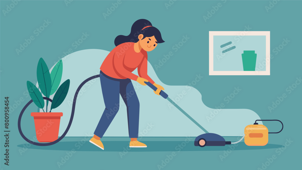 Poster vacuuming with intention feeling the vibrations of the machine and noticing the patterns it creates 