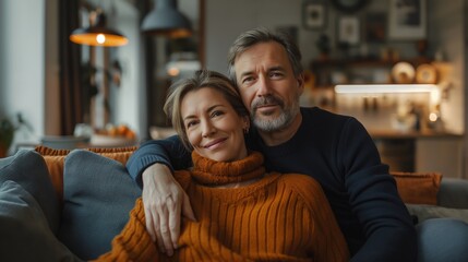 Aged Couple just moved in the modern apartment