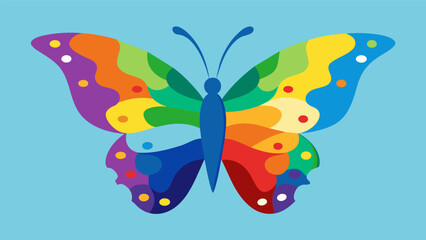 A painting of a multicolored butterfly representing the transformation and growth that comes with embracing ones autistic identity.. Vector illustration