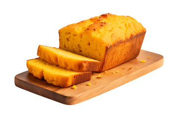 Sliced pound cake isolated on transparent or white background, png