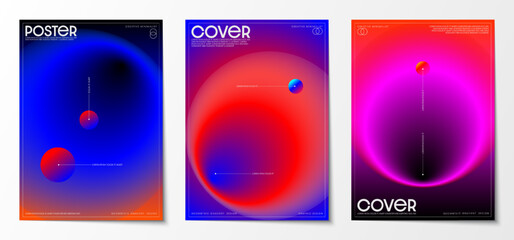 Cover design with space concept. Gradient colorful abstract graphic background collection set. Creative design for posters, brochures, and magazines. Vector illustration.