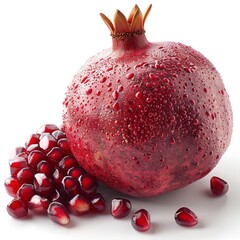 Photo of a pomegranate fruite with white background