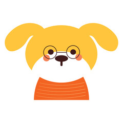 hand drawing cartoon puppy. cute animal doodle