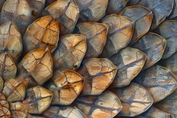 Microscopic View of Pine Cone Cross-Section with Scales
