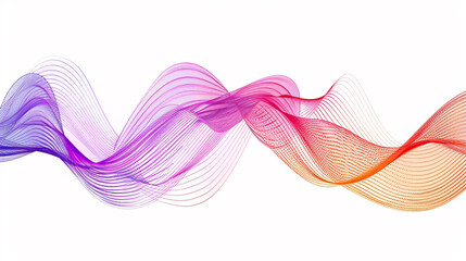 Illuminate the potential of augmented reality with vibrant gradient lines in a single wave style isolated on solid white background