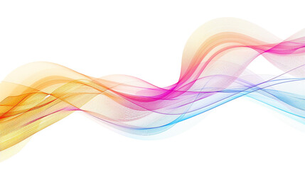 Illuminate the canvas of progress with radiant gradient lines in a single wave style isolated on solid white background