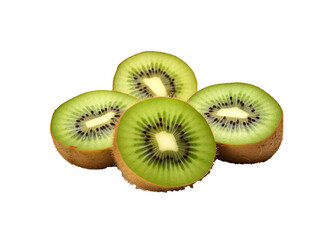 a group of kiwi fruit cut in half