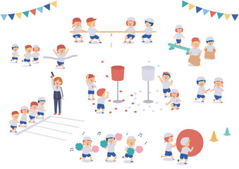 小学校の運動会イラストセット