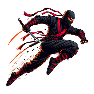 running ninja with a sword