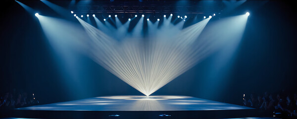 spotlight on on a empty stage 