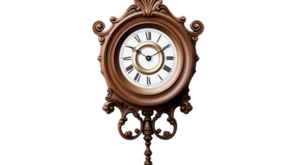 A clock gracefully hangs on a wall, ticking away the passing minutes and hours