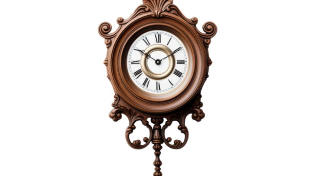 A clock gracefully hangs on a wall, ticking away the passing minutes and hours - Powered by Adobe