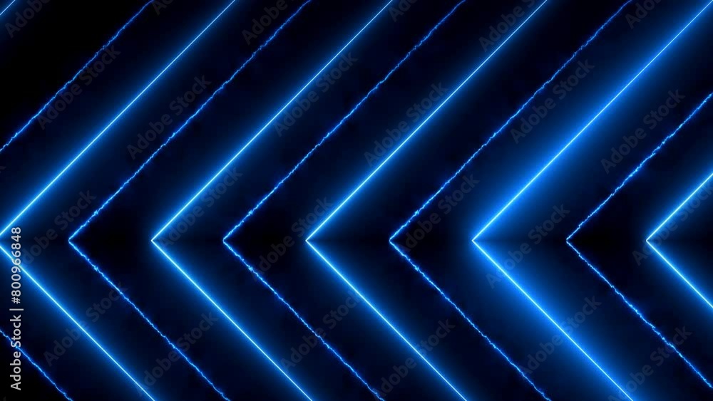 Poster abstract motion background with glowing blue neon lines moving diagonally across the frame at high s