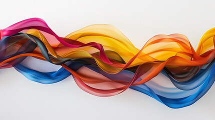 Harmonious bands of color entwine gracefully, creating a captivating image on a smooth white backdrop.
