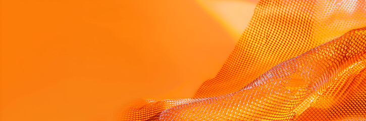 Protective mesh netting web banner. Protective mesh netting isolated on orange background with copy space.