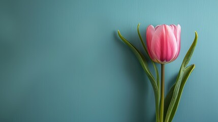 Elegant Single Tulip - Pastel Easter Minimalism - Sophisticated Floral Simplicity