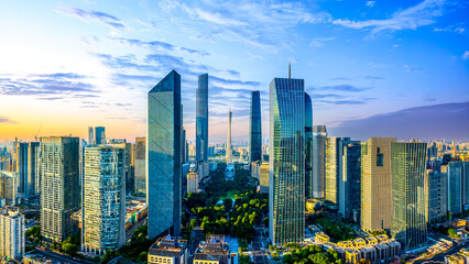 Guangzhou city center buildings skyline