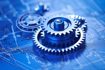 Abstract gear wheel mechanism background, machine and engineering tool equipment technology