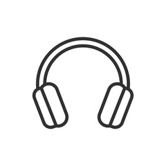 Closed headphones, linear icon. Line with editable stroke