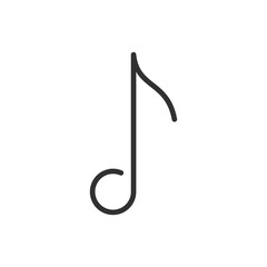 Musical note, linear icon. Line with editable stroke