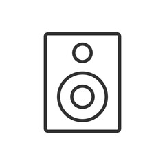 Musical speaker, linear icon. Line with editable stroke