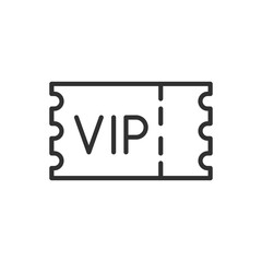 VIP ticket, linear icon. Line with editable stroke