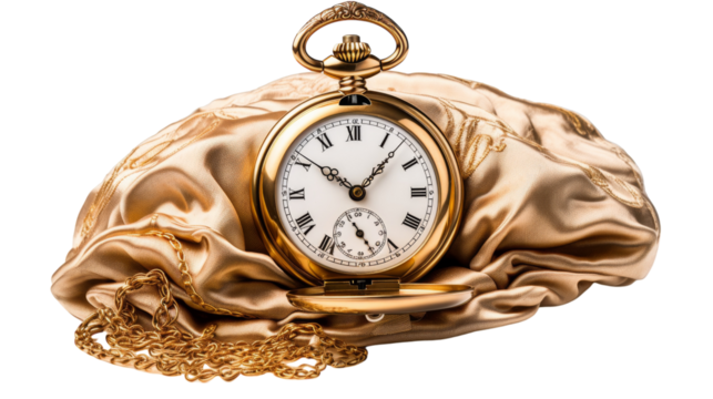 A unique gold purse reveals a functioning clock hidden inside, blending fashion and function seamlessly