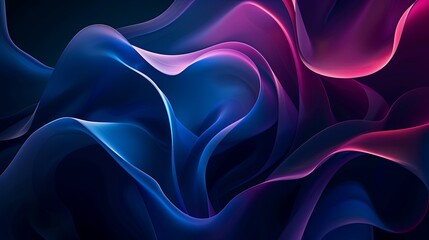 Obraz premium fondo abstracto. ondas en rosa y azul en fondo oscuro