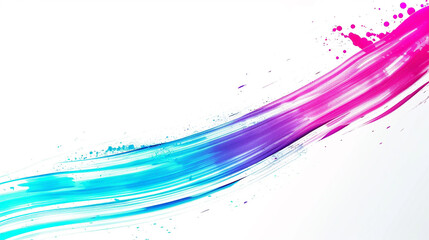 Glowing turquoise and magenta gradient lines symbolizing creativity, isolated on a solid white background."