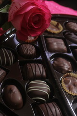 Rose and Box of Assorted Chocolates For Valentines Day